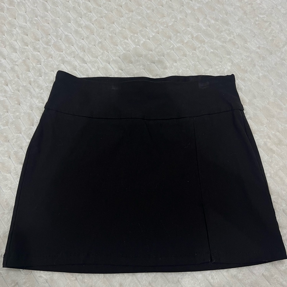garage black mini skirt with slit